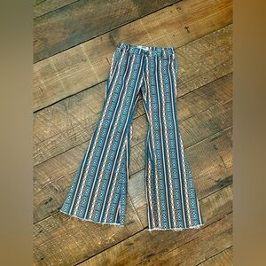Striped Flared Teen Jeans - Size 16